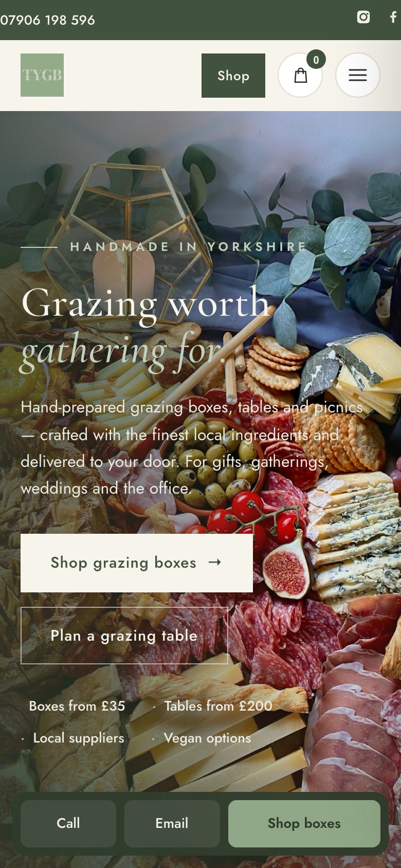 The Yorkshire Graze Box e-commerce concept