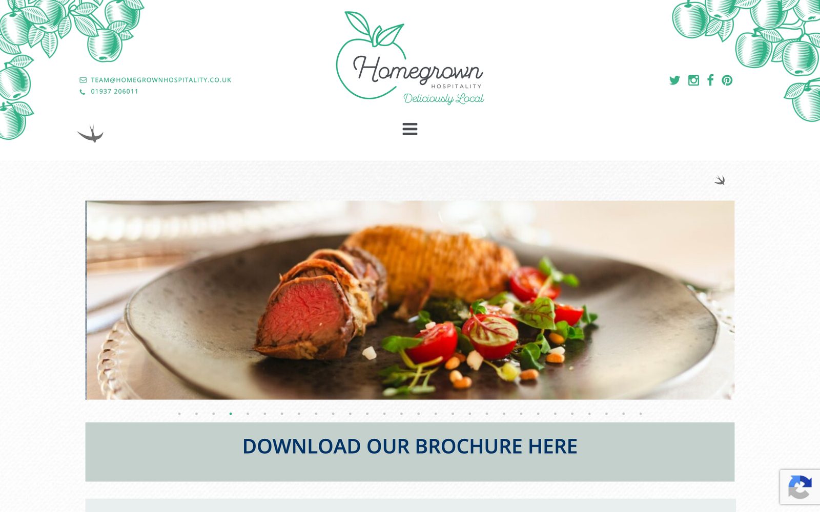 Homegrown Hospitality website before the redesign