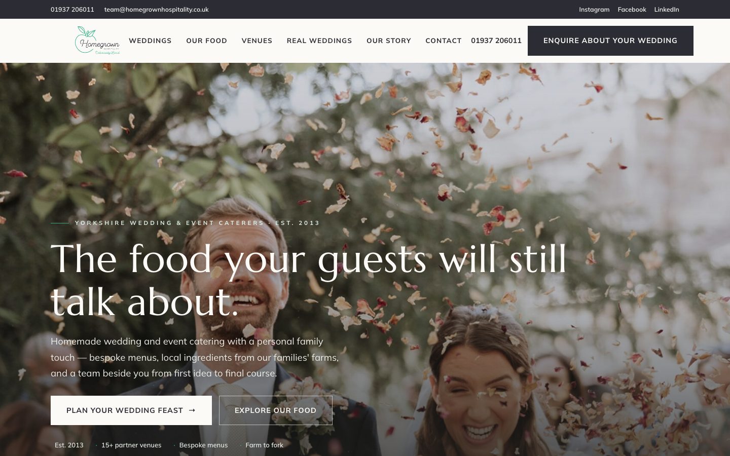 Homegrown Hospitality website after the Apyx redesign
