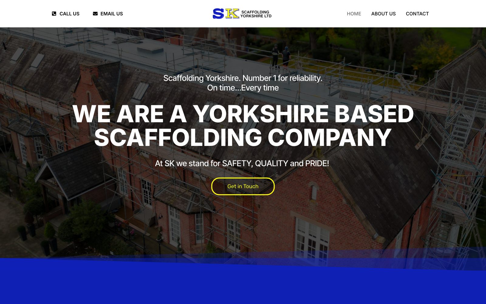 SK Scaffolding Yorkshire website before the redesign