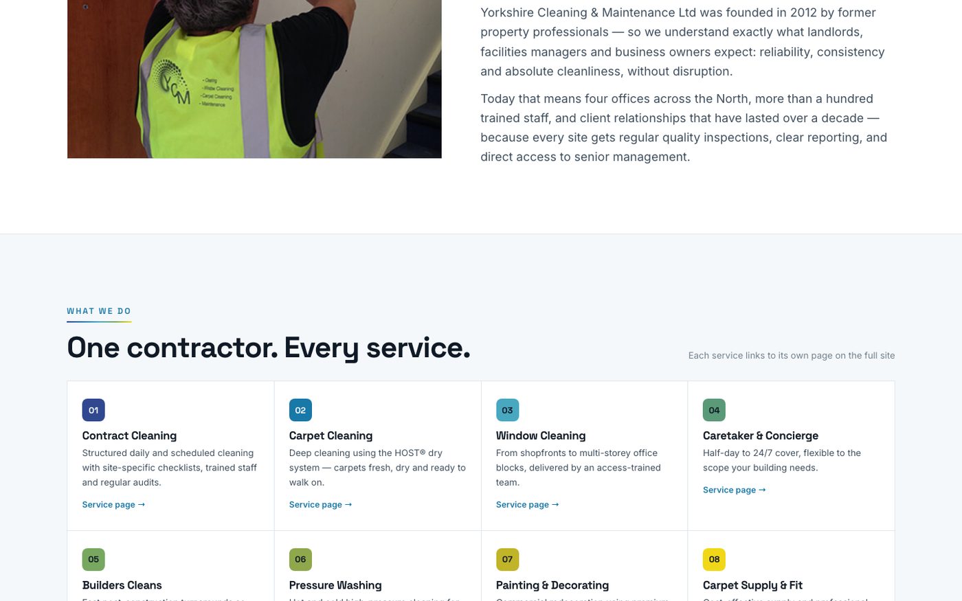 YCM Ltd website section