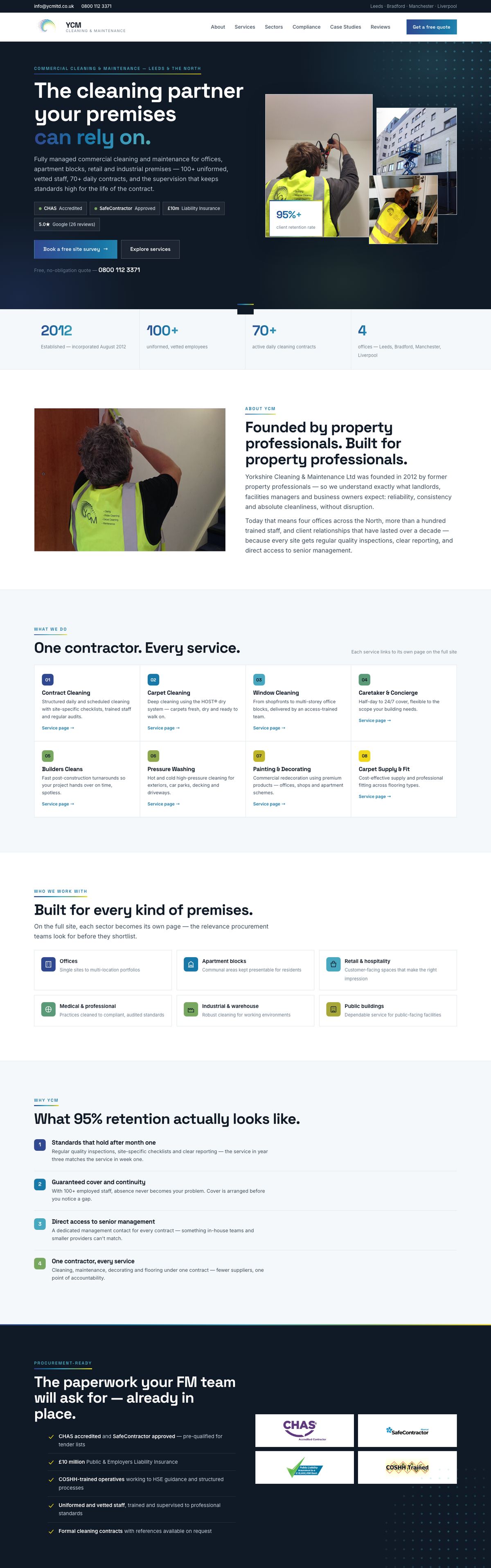 YCM Ltd full homepage design