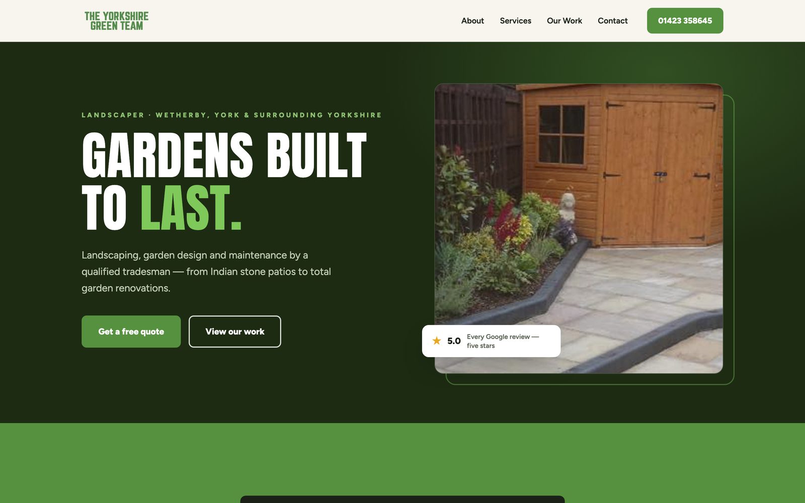 Yorkshire Green Team website design